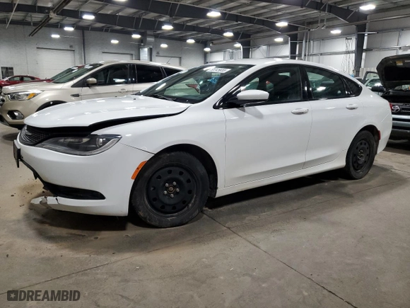 2015 Chrysler 200 S with VIN 1C3CCCDG1FN636665, listed as a Copart auction lot 50045655 with 110,905 mi miles and Salvage Title. Bid and sale history available at carsss.com. Image 1.
