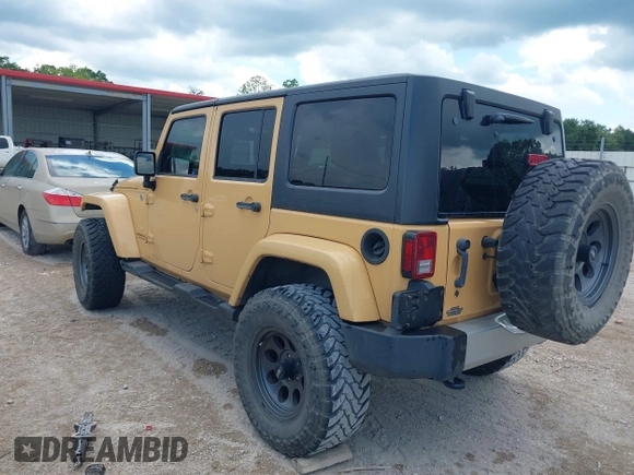 2013 Jeep Wrangler Unlimited Sahara with VIN 1C4BJWEG8DL638404, listed as a IAAI auction lot 42586604 with 43,953 mi miles and . Bid and sale history available at DreamBid. Image 3.