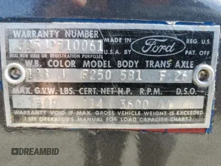 1964 Ford F-250 с VIN F25JP510061, выставлен на аукционе Copart как лот 80221024 с пробегом 46 369 миль миль и Чистый • Clean title. История ставок и продаж доступна на DreamBid. Изображение 12.