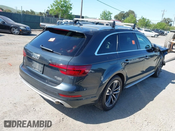 2018 Audi A4 allroad Premium Plus with VIN WA18NAF41JA033213, listed as a IAAI auction lot 42025566 with 97,294 mi miles. Bid and sale history available at carsss.com. Image 4.