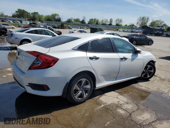 2019 Honda Civic LX with VIN 2HGFC2F66KH585479, listed as a Copart auction lot 53737065 with 65,124 mi miles and Salvage Title. Bid and sale history available at DreamBid. Image 3.