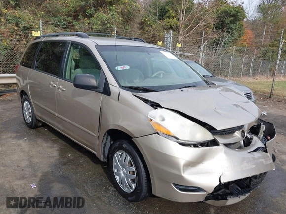 2006 Toyota Sienna CE with VIN 5TDZA23CX6S423583, listed as a IAAI auction lot 40900683 with 223,424 mi miles and . Bid and sale history available at DreamBid. Image 1.