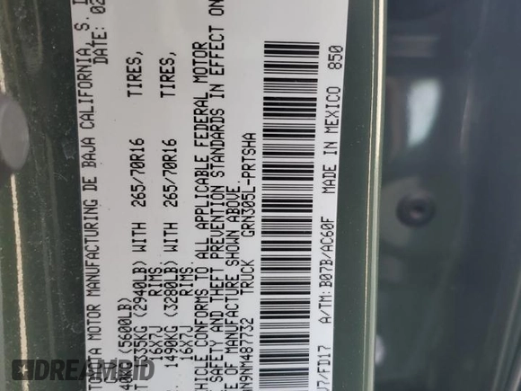 2022 Toyota Tacoma SR with VIN 3TMCZ5AN9NM487732, listed as a Copart auction lot 60749845 with Not provided miles and Salvage title. Bid and sale history available at DreamBid. Image 12.