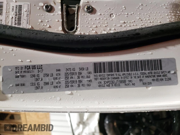 2018 Dodge Journey SXT with VIN 3C4PDCBG1JT158589, listed as a Copart auction lot 55484935 with 53,768 mi miles and Salvage Title. Bid and sale history available at carsss.com. Image 13.