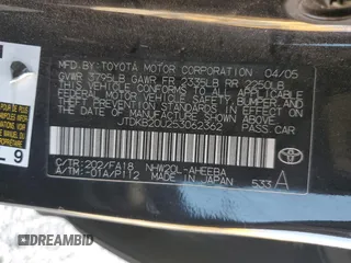 2005 Toyota Prius z VIN JTDKB20U253062362, wystawiony jako Copart lot #85383824 z przebiegiem 137 694 mil mil oraz Szkoda całkowita • Salvage title. Historia ofert i sprzedaży dostępna na DreamBid. Obrazek 12.
