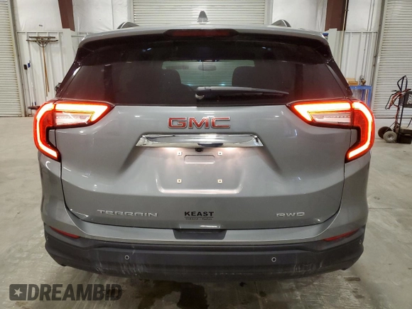 2023 GMC Terrain SLE with VIN 3GKALTEG4PL125913, listed as a Copart auction lot 57597685 with 53,450 mi miles and Salvage title. Bid and sale history available at DreamBid. Image 6.