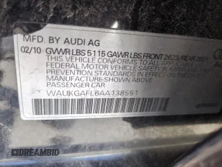 2010 Audi S4 Prestige with VIN WAUKGAFL6AA138551, listed as a Copart auction lot 51665085 with 143,078 mi miles and Salvage Title. Bid and sale history available at carsss.com. Image 12.