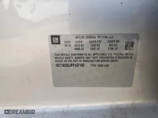 2015 Chevrolet Malibu LS with VIN 1G11A5SL0FF107182, listed as a Copart auction lot 46807065 with 157,365 mi miles and Salvage Title. Bid and sale history available at carsss.com. Image 12.