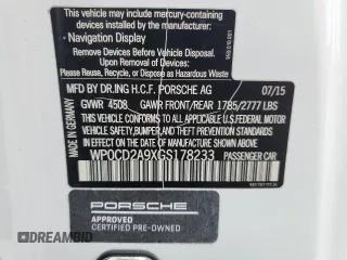 2016 Porsche 911 Turbo S with VIN WP0CD2A9XGS178233, listed as a Copart auction lot 75118664 with 41,481 mi miles and Salvage Title. Bid and sale history available at DreamBid. Image 13.