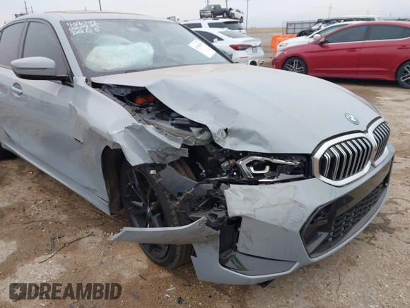 2023 BMW 3 Series 330e with VIN 3MW39FF00P8D57706, listed as a IAAI auction lot 41560259 with 1 mi miles. Bid and sale history available at carsss.com. Image 6.