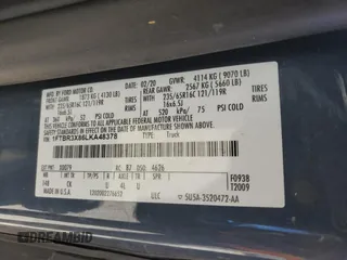 2020 Ford Transit Cargo z VIN 1FTBR3X86LKA48378, wystawiony jako Copart lot #52864655 z przebiegiem 119 031 mil mil oraz Szkoda całkowita • Salvage title. Historia ofert i sprzedaży dostępna na DreamBid. Obrazek 13.