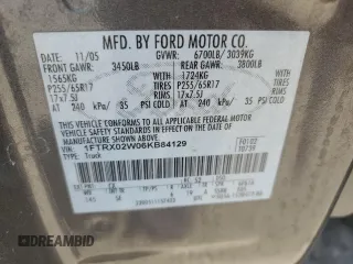 2006 Ford F-150 STX with VIN 1FTRX02W06KB84129, listed as a Copart auction lot 60349115 with 132,768 mi miles and Salvage title. Bid and sale history available at DreamBid. Image 12.