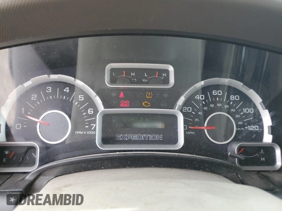 2010 Ford Expedition Max SSV with VIN 1FMJK1F50AEB45451, listed as a Copart auction lot 54194775 with 185,847 mi miles and Salvage title. Bid and sale history available at DreamBid. Image 9.