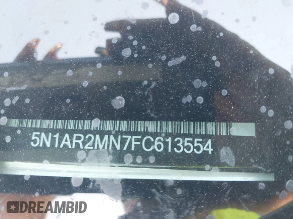 2015 Nissan Pathfinder S with VIN 5N1AR2MN7FC613554, listed as a IAAI auction lot 42050540 with 204,211 mi miles and . Bid and sale history available at DreamBid. Image 9.