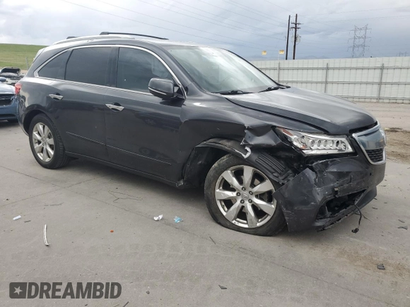 2016 Acura MDX Advance z VIN 5FRYD4H95GB057872, wystawiony jako Copart lot #56904245 z przebiegiem 107 160 mil mil oraz Szkoda całkowita • Salvage title. Historia ofert i sprzedaży dostępna na DreamBid. Obrazek 4.