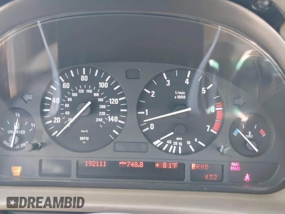 2001 BMW 7 Series 740iL with VIN WBAGH83451DP33964, listed as a IAAI auction lot 42223541 with 192,111 mi miles and . Bid and sale history available at DreamBid. Image 7.