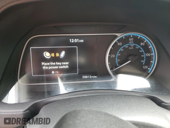 2018 Nissan LEAF SL with VIN 1N4AZ1CP4JC302972, listed as a Copart auction lot 81097124 with 59,813 mi miles and Salvage Title. Bid and sale history available at DreamBid. Image 9.