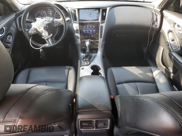 2015 Infiniti Q50 Premium with VIN JN1BV7AR6FM396021, listed as a Copart auction lot 63149485 with 71,862 mi miles and Salvage title. Bid and sale history available at DreamBid. Image 8.