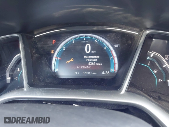 2016 Honda Civic Sedan EX-T with VIN 19XFC1F30GE025233, listed as a IAAI auction lot 41987604 with 129,311 mi miles. Bid and sale history available at carsss.com. Image 7.