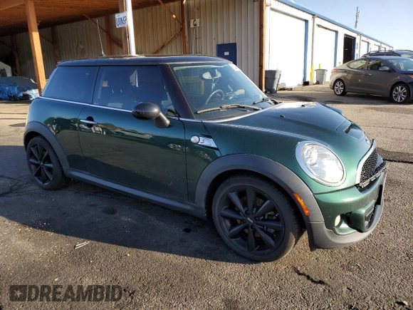 2013 MINI Hardtop S with VIN WMWSV3C59DT475621, listed as a Copart auction lot 62295405 with 108,782 mi miles and Salvage title. Bid and sale history available at DreamBid. Image 4.