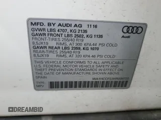 2017 Audi Q3 Premium Plus with VIN WA1HCCFS3HR009720, listed as a Copart auction lot 86170574 with 92,463 mi miles and Salvage title. Bid and sale history available at DreamBid. Image 13.