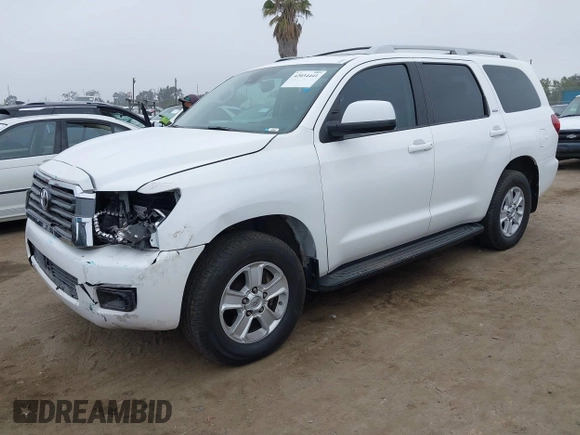 2018 Toyota Sequoia SR5 with VIN 5TDBY5G13JS165133, listed as a IAAI auction lot 42034441 with 121,474 mi miles. Bid and sale history available at carsss.com. Image 2.