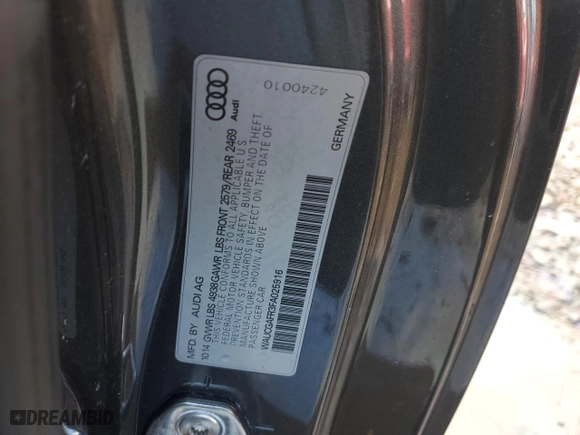 2015 Audi S5 Premium Plus with VIN WAUCGAFR3FA025916, listed as a Copart auction lot 43946545 with 119,409 mi miles and Salvage Title. Bid and sale history available at carsss.com. Image 15.