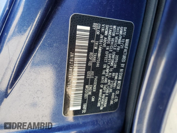 2022 Nissan Rogue S z VIN JN1BJ1AW8NW470346, wystawiony jako Copart lot #52567565 z przebiegiem 46 918 mil mil oraz Szkoda całkowita • Salvage title. Historia ofert i sprzedaży dostępna na DreamBid. Obrazek 14.