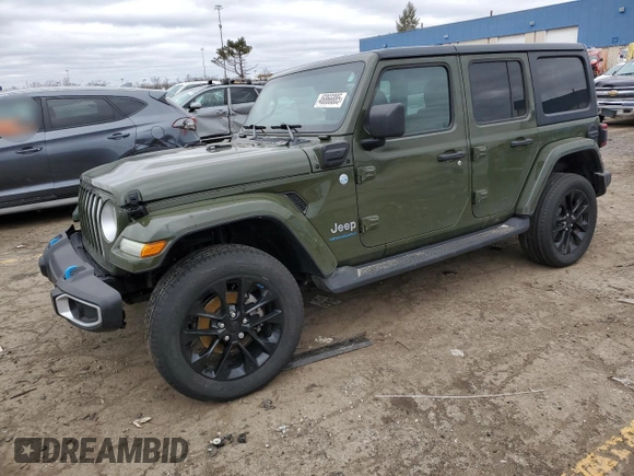 2023 Jeep Wrangler Sahara with VIN 1C4JJXP61PW528948, listed as a Copart auction lot 46866885 with 38,191 mi miles and Clean Title. Bid and sale history available at DreamBid. Image 1.
