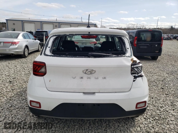 2024 Hyundai Venue SE with VIN KMHRB8A31RU287052, listed as a Copart auction lot 48958345 with 20,158 mi miles and Salvage Title. Bid and sale history available at DreamBid. Image 6.