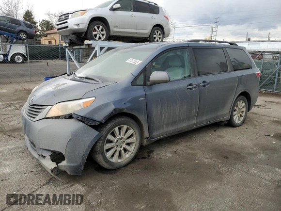 2017 Toyota Sienna LE with VIN 5TDJZ3DC0HS182825, listed as a Copart auction lot 47471655 with 141,638 mi miles and Salvage Title. Bid and sale history available at carsss.com. Image 1.