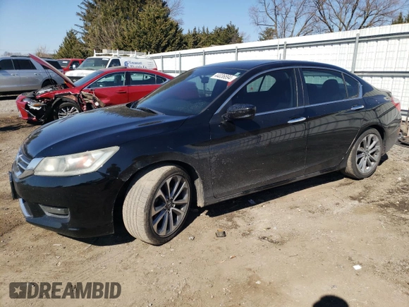 2014 Honda Accord Sport with VIN 1HGCR2F59EA270980, listed as a Copart auction lot 46647434 with 125,736 mi miles and Salvage Title. Bid and sale history available at DreamBid. Image 1.