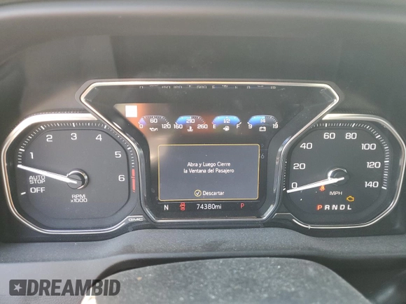 2022 GMC Sierra 1500 with VIN 1GTP8FED6NZ217609, listed as a Copart auction lot 42333705 with 74,380 mi miles and Clean Title. Bid and sale history available at DreamBid. Image 9.