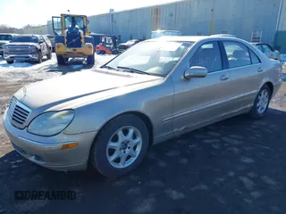2002 Mercedes-Benz S-Class 4.3L with VIN WDBNG70J92A241196, listed as a IAAI auction lot 41614084 with 0 mi miles. Bid and sale history available at carsss.com. Image 2.