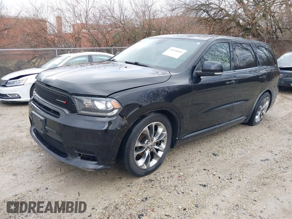 2019 Dodge Durango GT Plus with VIN 1C4RDJDG1KC647680, listed as a IAAI auction lot 41658006 with 166,096 mi miles and . Bid and sale history available at DreamBid. Image 2.