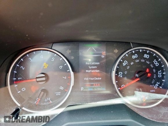 2019 Toyota RAV4 LE with VIN JTMH1RFV0KD517317, listed as a Copart auction lot 60217455 with 57,860 mi miles and Salvage title. Bid and sale history available at DreamBid. Image 9.