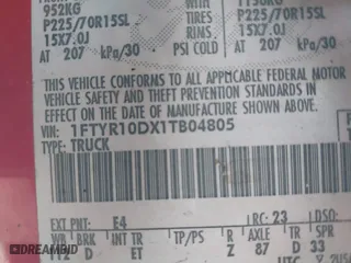 2001 Ford Ranger XL with VIN 1FTYR10DX1TB04805, listed as a IAAI auction lot 41327134 with 182,937 mi miles. Bid and sale history available at carsss.com. Image 9.