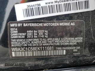 2014 BMW 3 Series 328i with VIN WBA3C1C58EK111681, listed as a Copart auction lot 55114435 with 167,874 mi miles and Clean Title. Bid and sale history available at carsss.com. Image 12.
