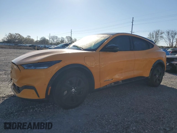 2022 Ford Mustang Mach-E California Route 1 with VIN 3FMTK2SU2NMA12766, listed as a Copart auction lot 46367135 with 22,549 mi miles and Salvage title. Bid and sale history available at DreamBid. Image 1.