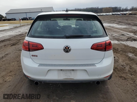 2016 Volkswagen Golf GTI SE w/Performance Pkg with VIN 3VW547AUXGM015744, listed as a Copart auction lot 47677445 with 130,490 mi miles and Salvage Title. Bid and sale history available at carsss.com. Image 6.