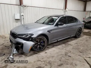 2023 BMW M5 with VIN WBS83CH04PCL71826, listed as a Copart auction lot 83971124 with 23,372 mi miles and Salvage Title. Bid and sale history available at carsss.com. Image 1.