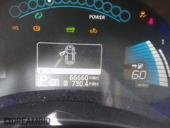 2014 Nissan LEAF SL with VIN 1N4AZ0CP8EC331536, listed as a IAAI auction lot 41909356 with 66,660 mi miles. Bid and sale history available at carsss.com. Image 15.