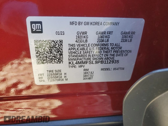 2023 Buick Encore GX Essence z VIN KL4MMFSL9PB112935, wystawiony jako Copart lot #48322385 z przebiegiem 8 972 mil mil oraz Szkoda całkowita • Salvage title. Historia ofert i sprzedaży dostępna na DreamBid. Obrazek 14.