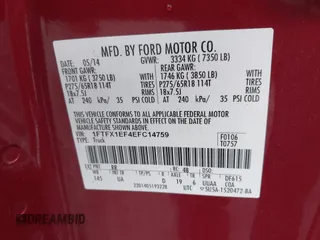 2014 Ford F-150 XL с VIN 1FTFX1EF4EFC14759, выставлен на аукционе IAAI как лот 42418531 с пробегом 125 875 миль миль и . История ставок и продаж доступна на DreamBid. Изображение 9.