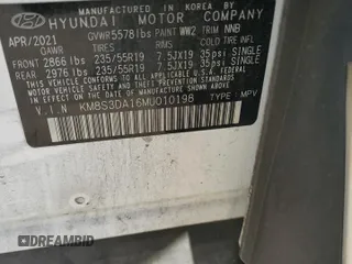 2021 Hyundai Santa Fe Hybrid SEL Premium with VIN KM8S3DA16MU010198, listed as a Copart auction lot 75877724 with 89,429 mi miles and Salvage Title. Bid and sale history available at carsss.com. Image 14.