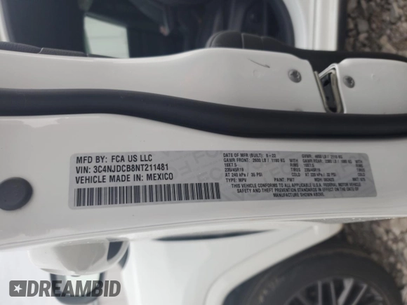 2022 Jeep Compass High Altitude с VIN 3C4NJDCB8NT211481, выставлен на аукционе Copart как лот 59004085 с пробегом 6 459 миль миль и Списание • Salvage title. История ставок и продаж доступна на DreamBid. Изображение 13.