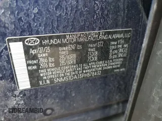 2023 Hyundai Santa Fe SE with VIN 5NMS1DAJ3PH578432, listed as a Copart auction lot 43143915 with 58,115 mi miles and Salvage Title. Bid and sale history available at carsss.com. Image 13.