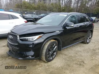 2019 Infiniti QX50 LUXE with VIN 3PCAJ5M34KF133075, listed as a Copart auction lot 44707875 with 49,628 mi miles and Salvage Title. Bid and sale history available at carsss.com. Image 1.