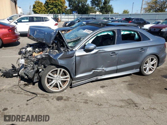 2015 Audi S3 2.0T Premium Plus with VIN WAUBFGFF7F1091957, listed as a Copart auction lot 76576804 with 0 mi miles and Salvage Title. Bid and sale history available at carsss.com. Image 1.
