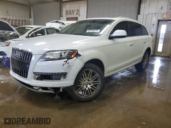 2014 Audi Q7 Premium Plus with VIN WA1LMAFE0ED018566, listed as a Copart auction lot 50705575 with 169,621 mi miles and Salvage title. Bid and sale history available at DreamBid. Image 1.
